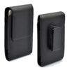 Universal 360 Rotating Vertical Leather Case Belt Clip Holster Case 6.5inch – Black