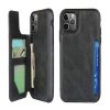 Leather Flip Magnetic Wallet Card Holder Case for iPhone 13 – Black