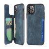 Leather Flip Magnetic Wallet Card Holder Case for iPhone 13 – Navy Blue