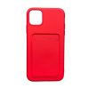 Soft Silicone Shockproof Case with Card Slot for iPhone 12 Pro Max – Red