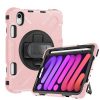Armor Case with 360 Rotating Stand with Hand Strap for Apple iPad Mini 6 – Pink