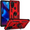 Armor Hybrid Military Case with Ring Kickstand for Moto G Pure – Red