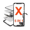 5IN1 With Frame (Front Glass + OCA + Long Touch + OCA Preinstalled) Compatible for iPhone X