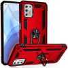 Armor Hybrid Military Case with Ring Kickstand for Moto G Stylus (2021) – Red